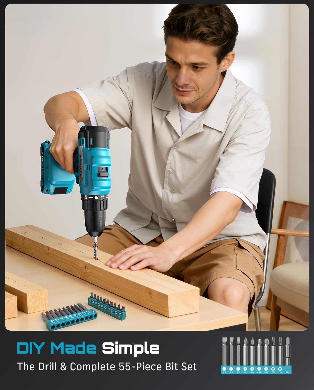 21V Cordless Drill Tool Kit 19 - Power Tools Combo Kits recensione e prezzo
