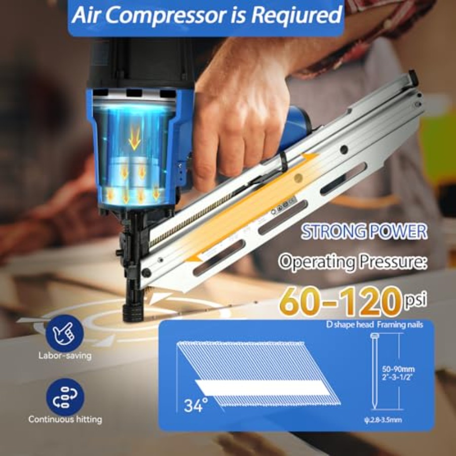 Pneumatic Framing Nailer and P - Power Tools Combo Kits recensione e prezzo