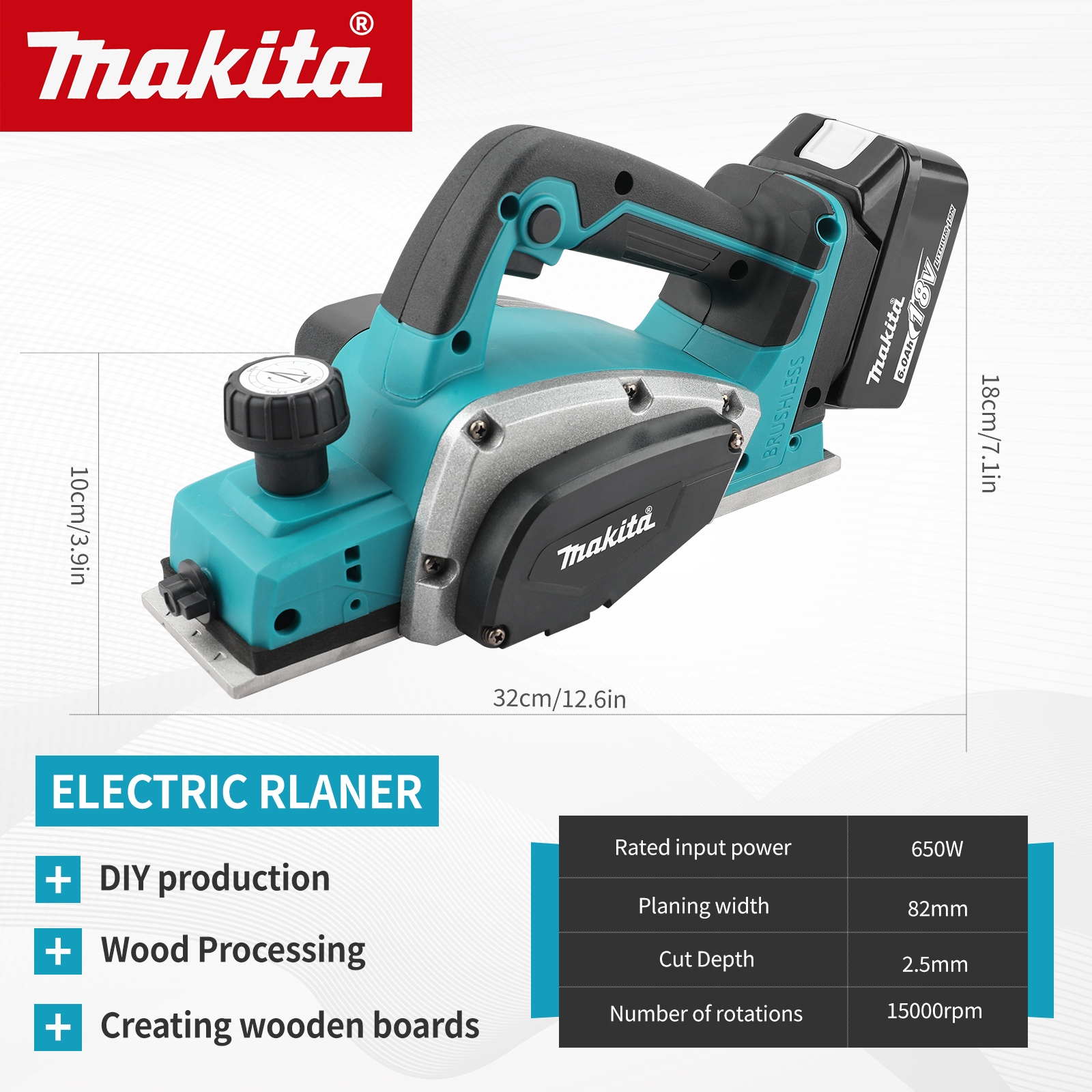 Makita 18V Brushless Cordless  - Planer Handheld Electric recensione e prezzo